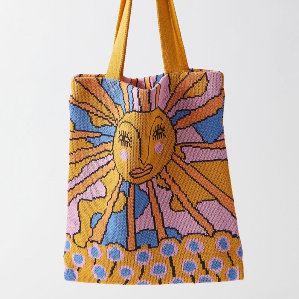 Urban Outfitters scenic woven tote bag, sun.